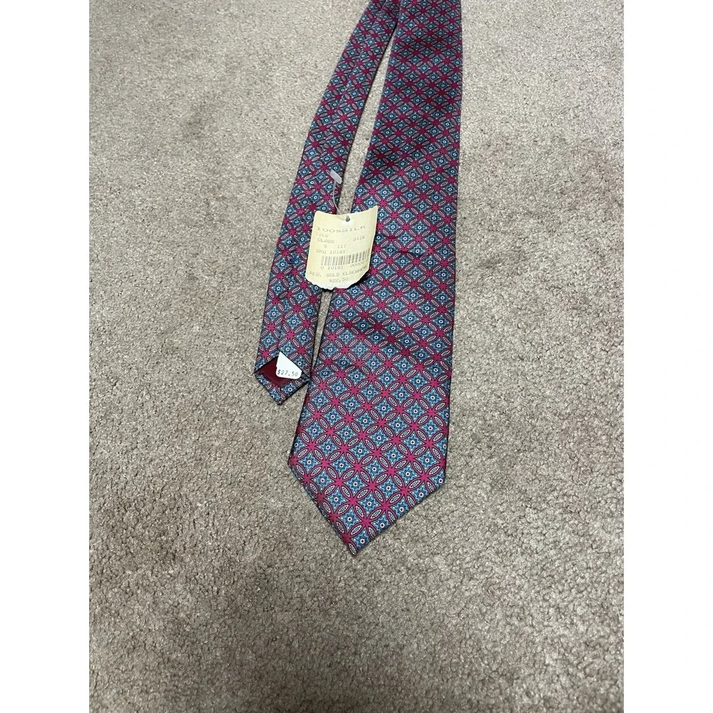 Georgio Salvi New Pure Silk Blue Pink Geometric Men tie 58